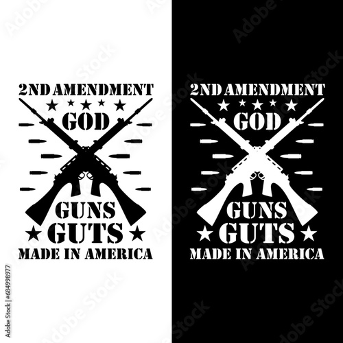 2nd Amendment Made in America - Veteran T-shirt vector Design.