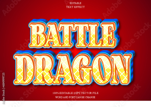 Battle dragon Editable Text Effect Emboss Gradient Style