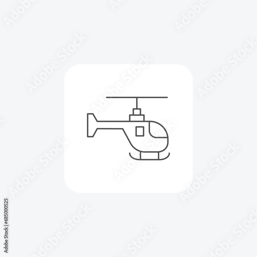 Helicopter, rotor craft, aircraft, aviation, flight thin line icon, grey outline icon, pixel perfect icon