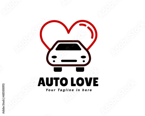 auto car love heart insurance logo design template illustration inspiration