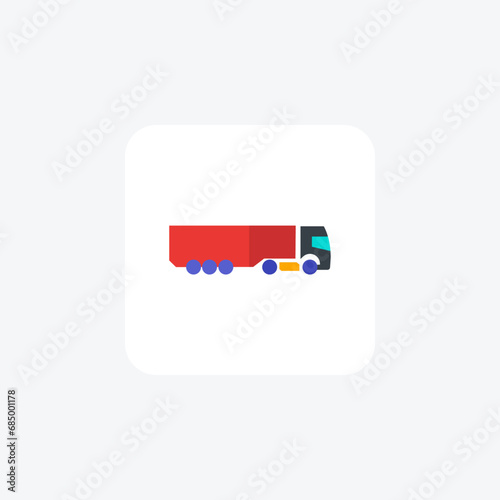 Trailer, Hauling Equipment, Towable Unit,Motorhome, Recreational Vehicle (RV), flat color icon, pixel perfect icon