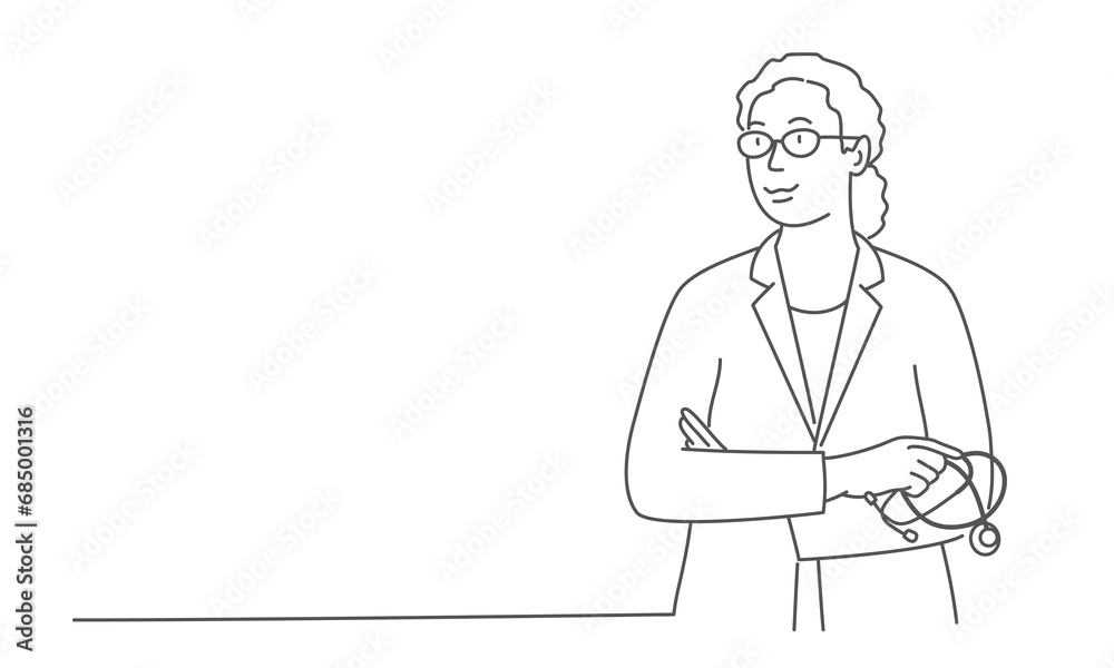 Doctor in white coat.