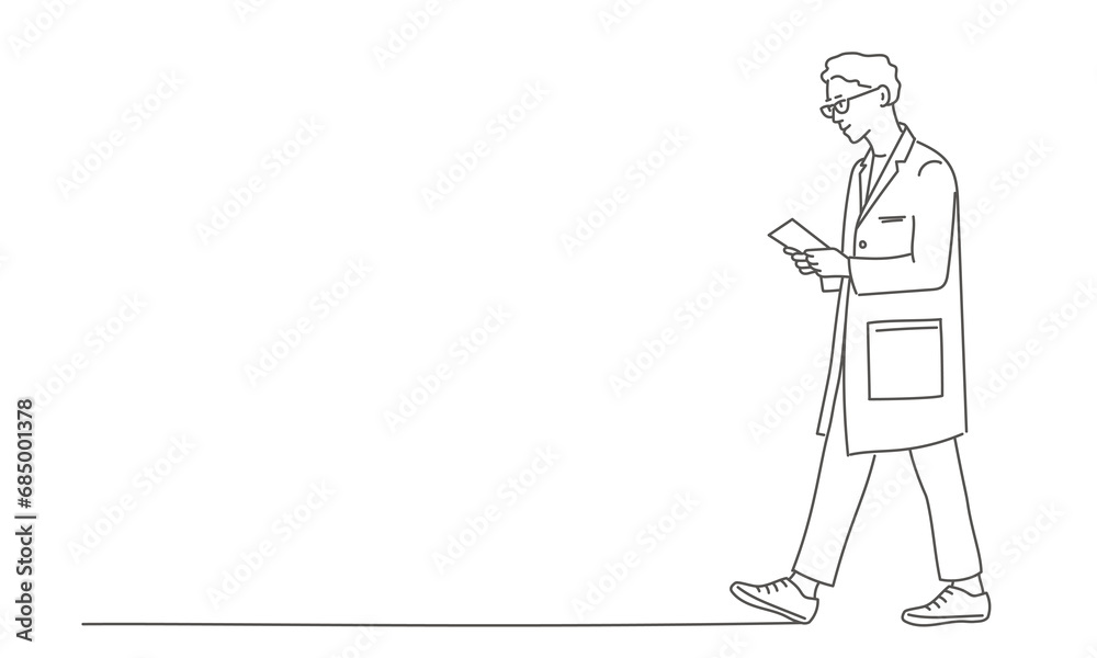 Man in classic clothes, walking.