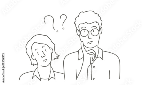 Man and woman ask about problem