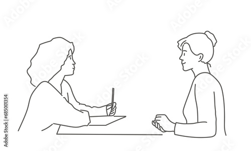 Person talking to psychotherapist