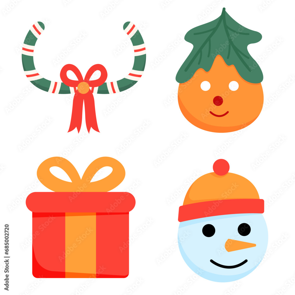 Cheerful Christmas Icons in Modern Flat Design Cheerful Christmas Icons in Modern Flat Design