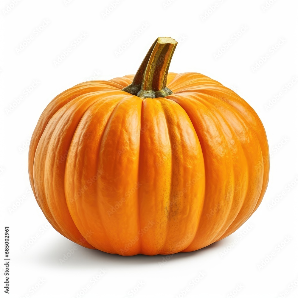 Fototapeta premium Fresh Autumn Pumpkin Isolated on White Background