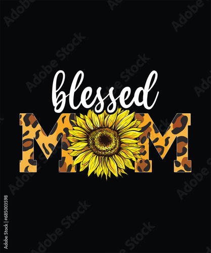 Blessed mom sunflower t shirt design