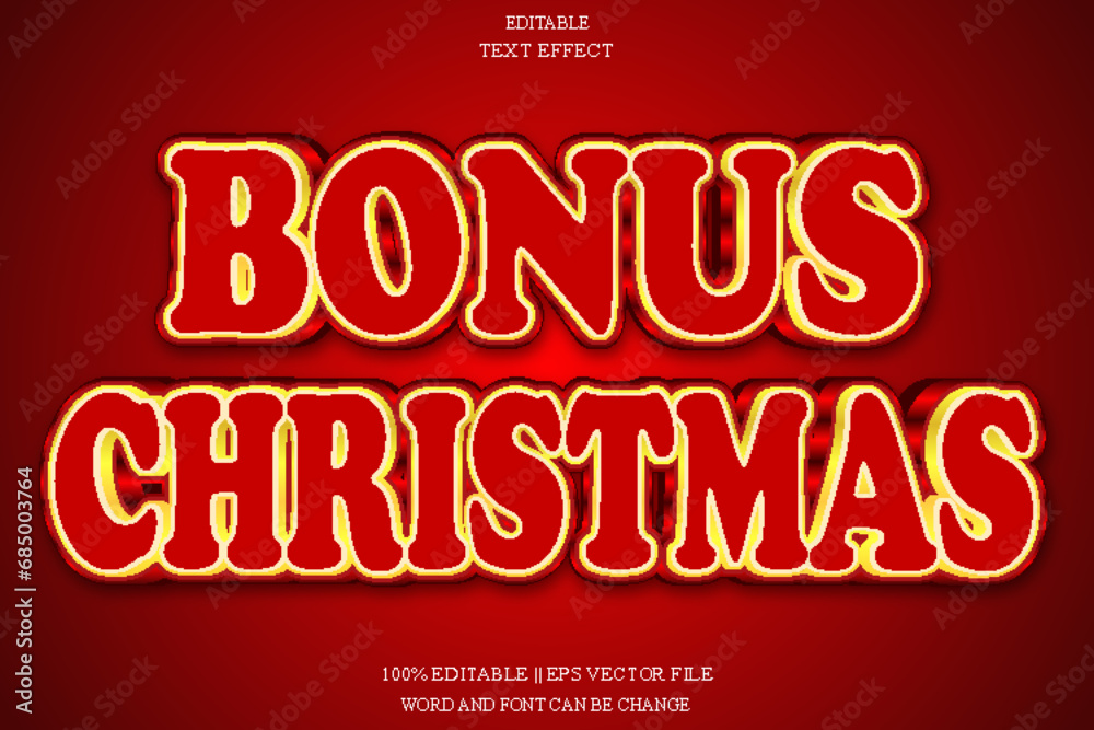 Bonus christmas Editable Text Effect Emboss Gradient Style