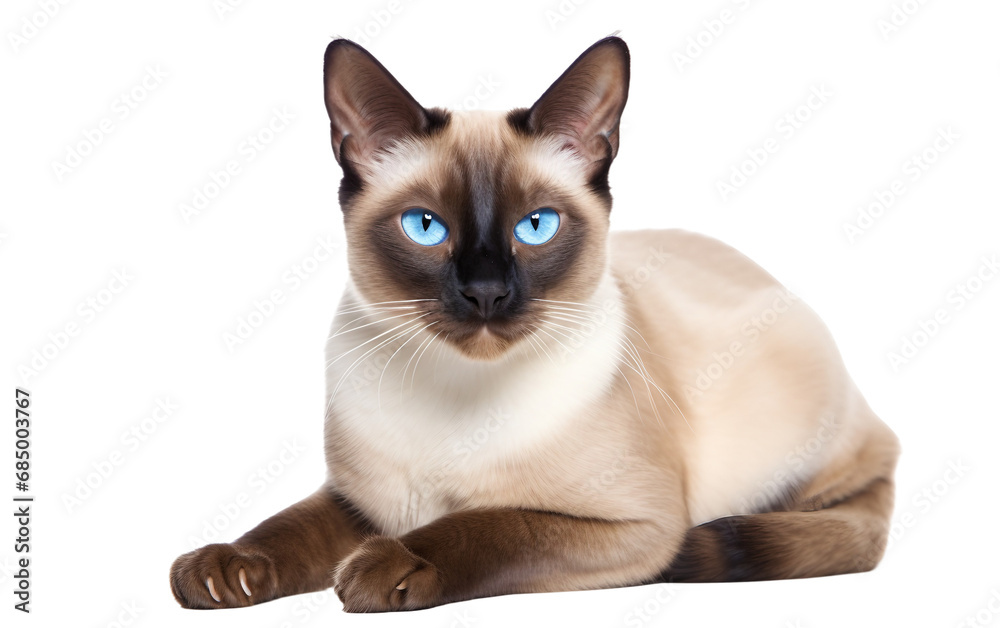 Graceful Siamese Cat Elegance On transparent background