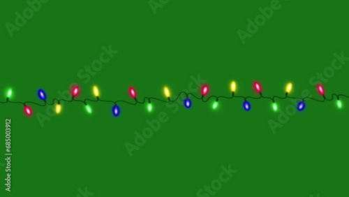 animated decorative lights, green screen, with interesting ornaments.