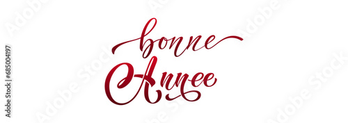 Bonee Annee and Joyeux noel. Merry Christmas card template with greetings in French.