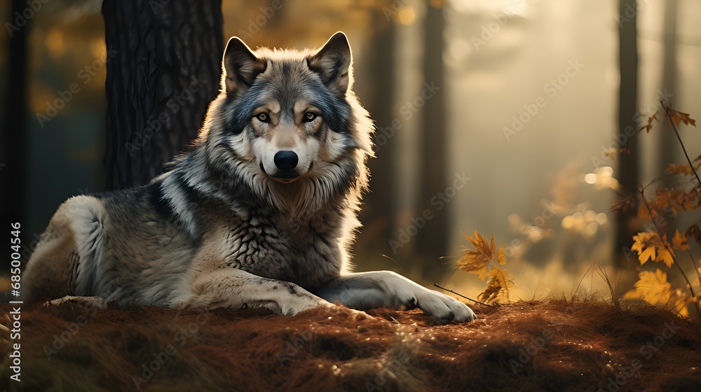 wolf in the woods wolf in the woods