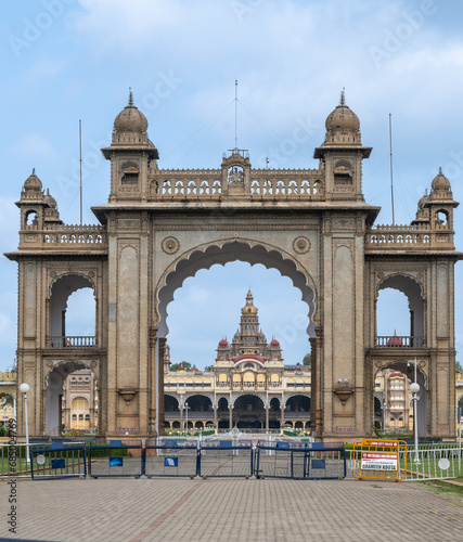 Front gate of Mysore palace photo
