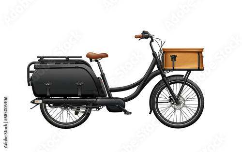 Cargo Bike with Large Storage Compartment On transparent background photo