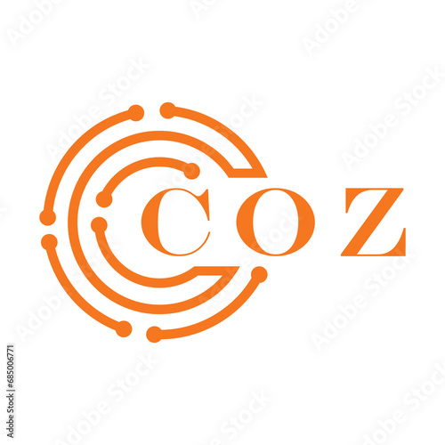 COZ letter design. COZ letter technology logo design on white background. COZ Monogram logo design for entrepreneur and business