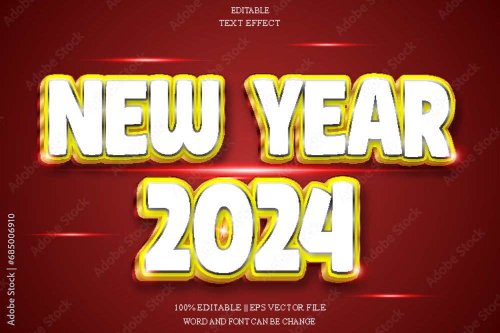 New year Editable Text Effect Emboss Gradient Style