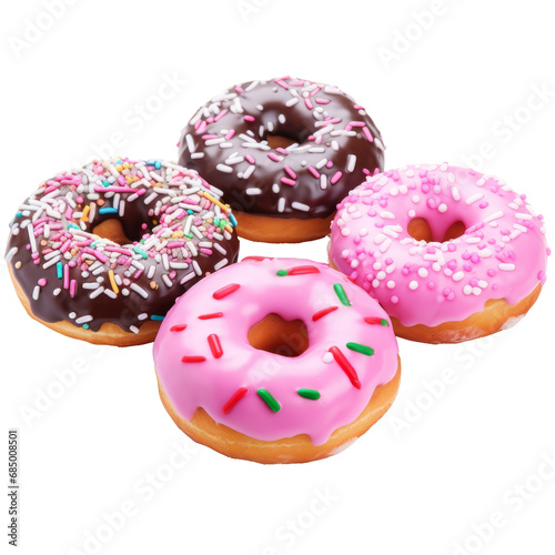donut with sprinkles isolated on transparent background
