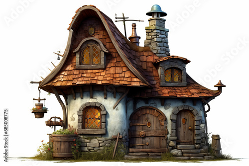 Cartoon style house isolated
