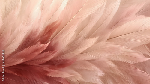 Feathers in Maroon and Beige on a Background of Gentle Weightlessness  Airy Design  Minimalist Softness  and Delicate Texture