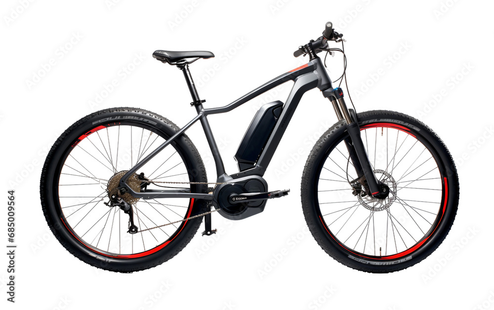 Isolated Trail Climber on Electric Bike On transparent background