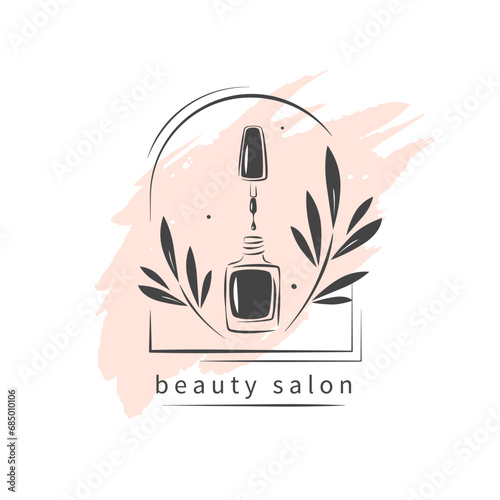 Beauty salon. Nail polish. Minimalistic vector illustration