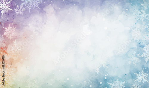 abstract winter watercolor background with space © Irina