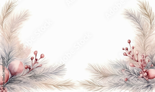 watercolor winter frame background