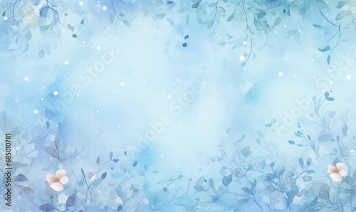 christmas watercolor winter background with snowflakes
