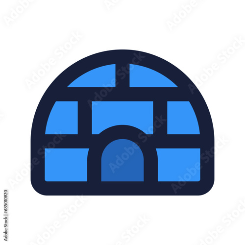 igloo flat line icon