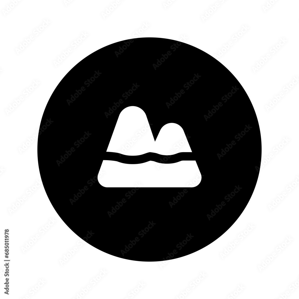 snow mountain glyph circular icon snow mountain glyph circular icon