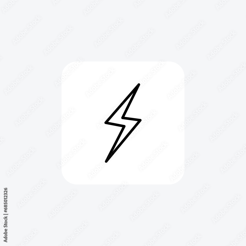 Lightning, Atmospheric Discharge, Line Icon, Outline icon, vector icon, pixel perfect icon Lightning, Atmospheric Discharge, Line Icon, Outline icon, vector icon, pixel perfect icon