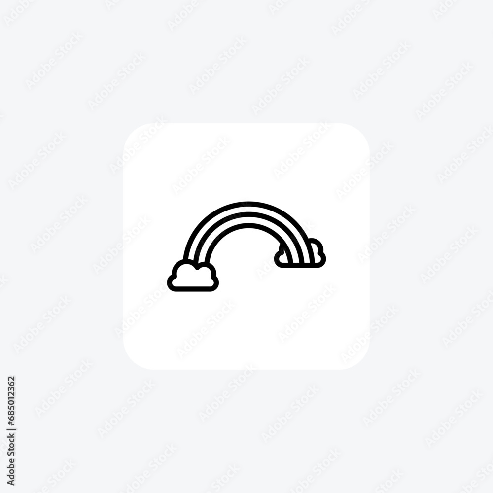Rainbow's Splendor , Natural phenomena, Optical illusion,Line Icon, Outline icon, vector icon, pixel perfect icon Rainbow's Splendor , Natural phenomena, Optical illusion,Line Icon, Outline icon, vector icon, pixel perfect icon