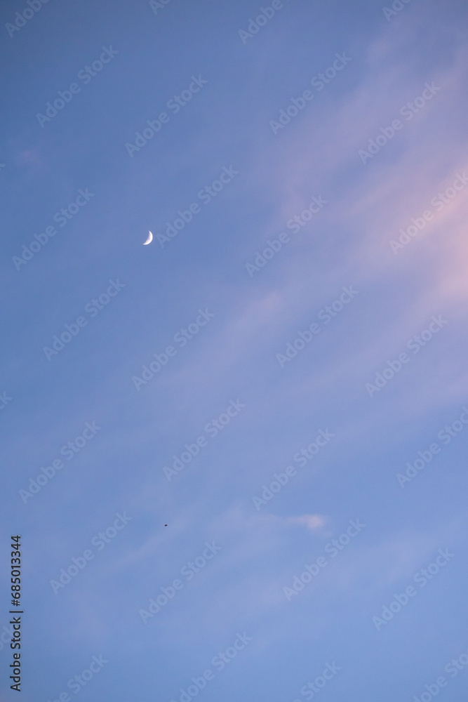 nature and landscape concept with twilight sky with moon and cloud nature and landscape concept with twilight sky with moon and cloud