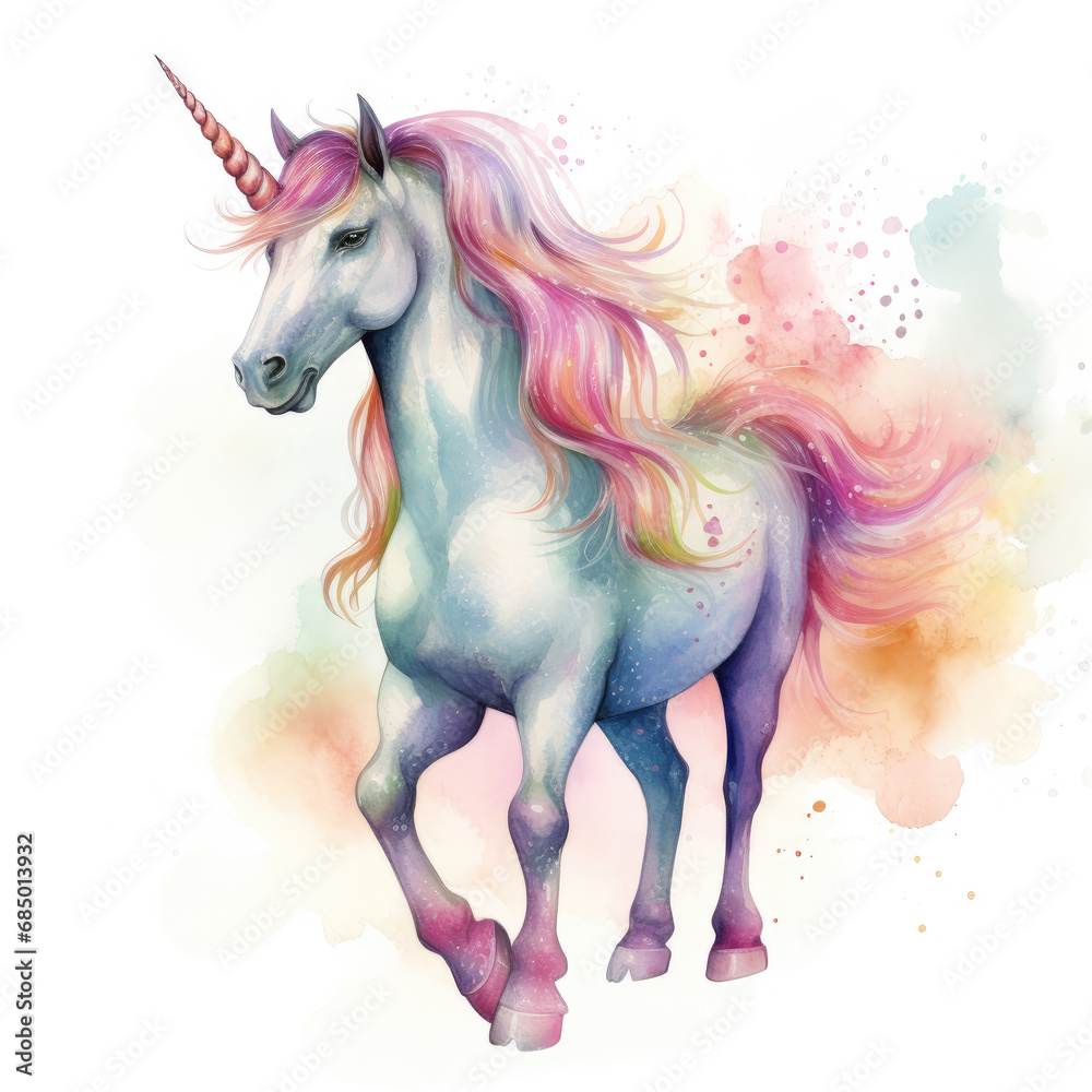Drawing cartoon unicorn Illustration, Generative Ai Drawing cartoon unicorn Illustration, Generative Ai