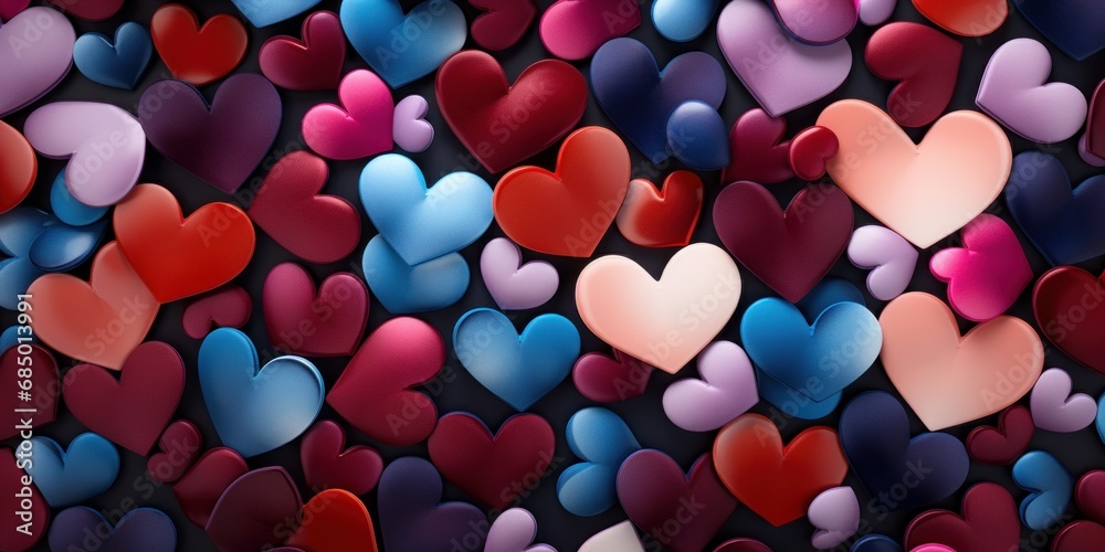 Abstract background full of Valentine's day hearts