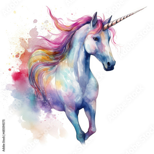 Drawing cartoon unicorn Illustration, Generative Ai