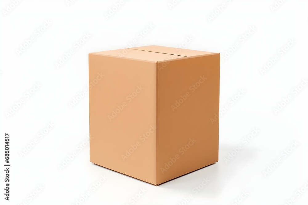 Cardboard box, white background