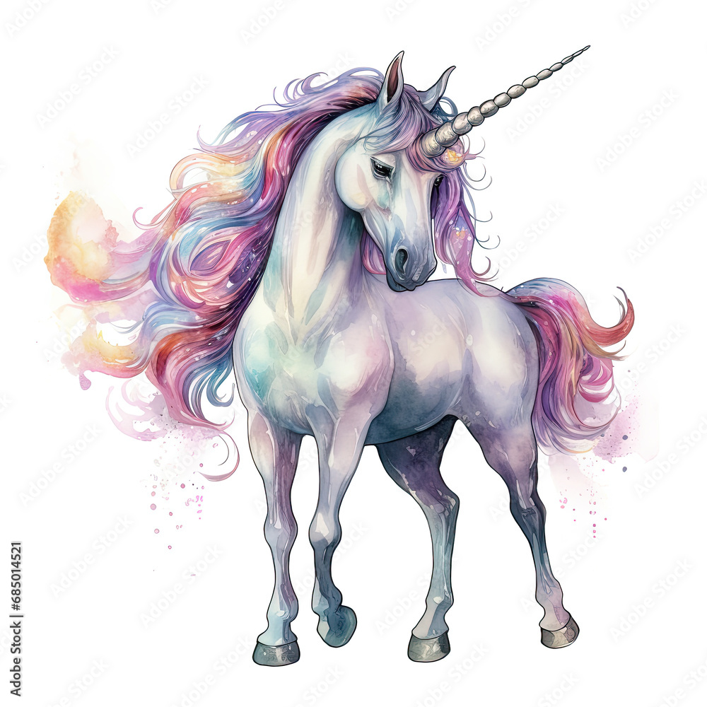 Drawing cartoon unicorn Illustration, Generative Ai Drawing cartoon unicorn Illustration, Generative Ai