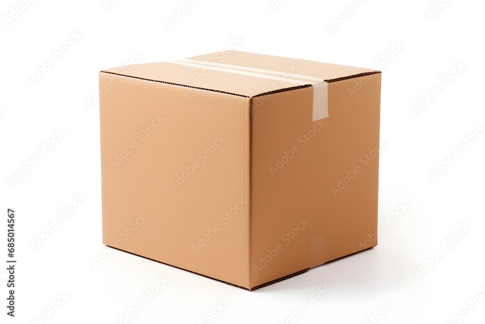 Isolated cardboard box