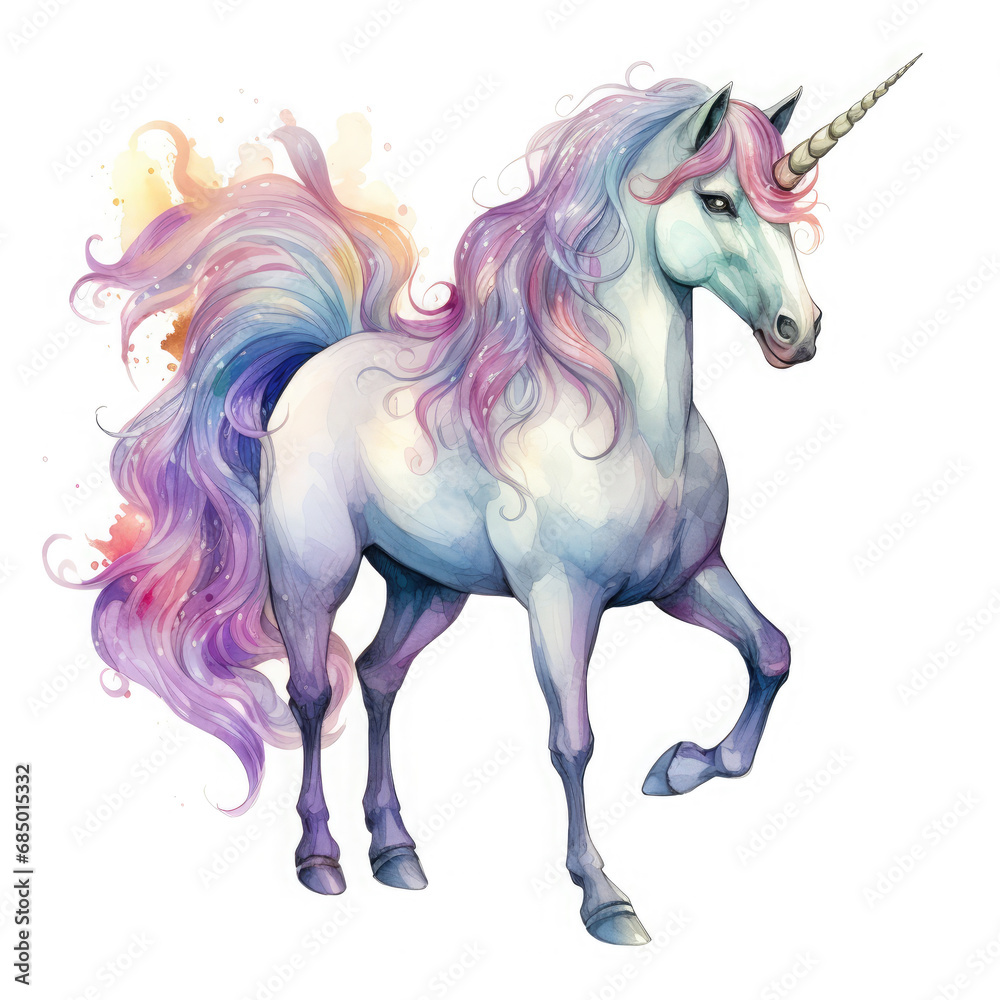 Drawing cartoon unicorn Illustration, Generative Ai Drawing cartoon unicorn Illustration, Generative Ai
