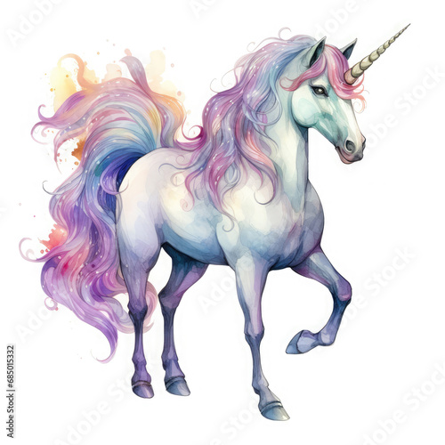 Drawing cartoon unicorn Illustration, Generative Ai