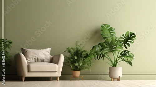 Green plant with sofa in living room