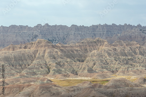 Close up of the mountains at the Conata Basin Overlook in the Badlands National Park photo