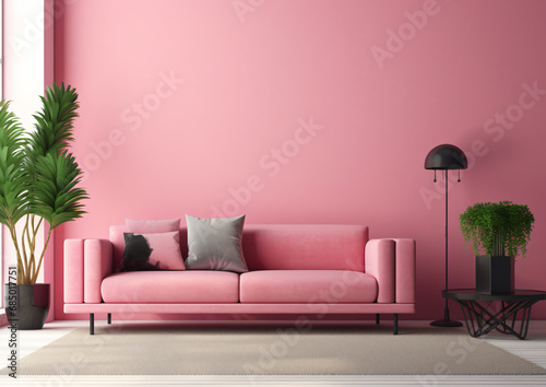 Pink Sofa in living room