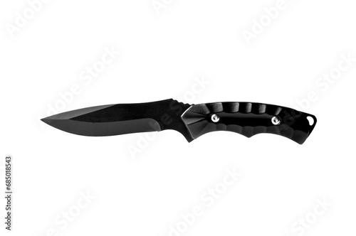sharp steel knife on a white background