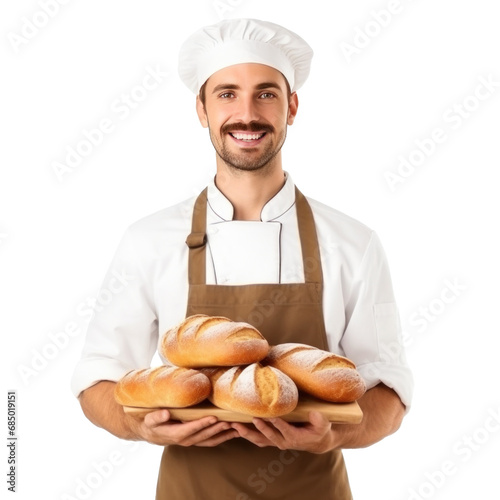 handsome baker isolated