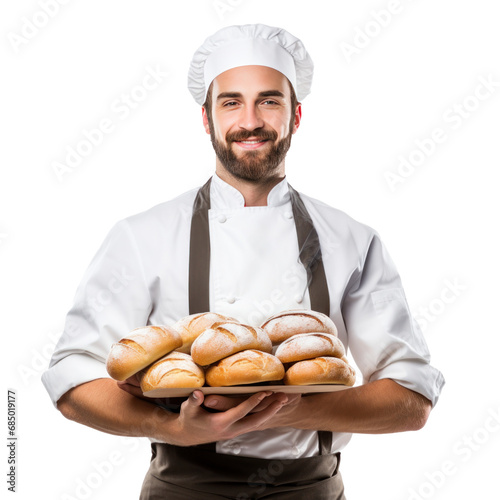 handsome baker isolated