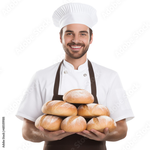 handsome baker isolated