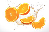 Citrus Splash: Juicy Orange Slices in Studio Isolation, Capturing the Freshness and Vibrancy of Nature.